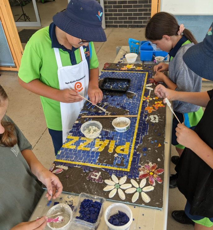 mosaic workshop for school children