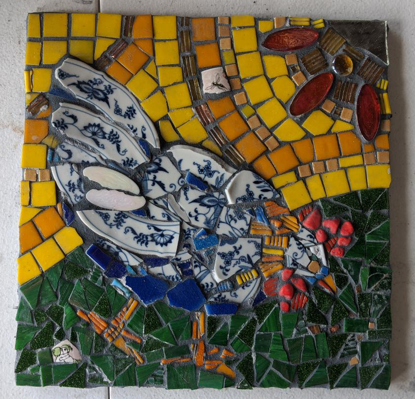 mosaic artwork chook